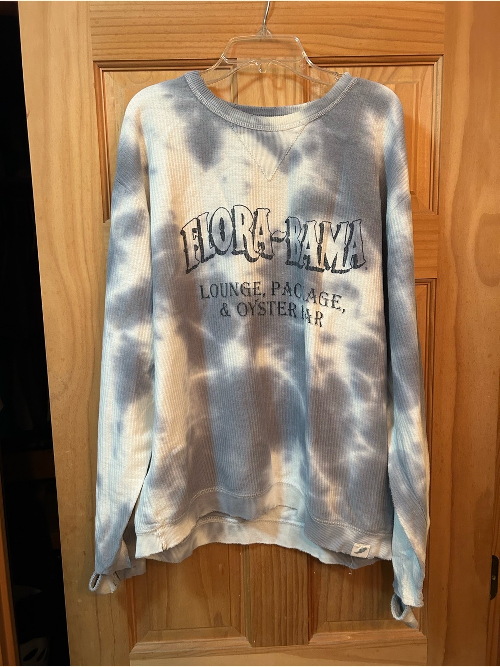 Flora-bama grey/white Tie-Dye Women's Crewneck Sweater